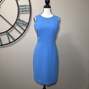 J Crew Dress 8 NWOT Cornflower Blue Sleeveless Lined Sheath